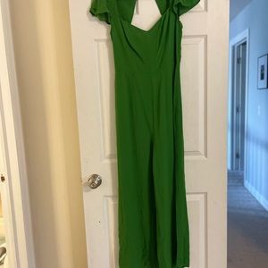 Reformation meter jumpsuit in green size 8. NWT